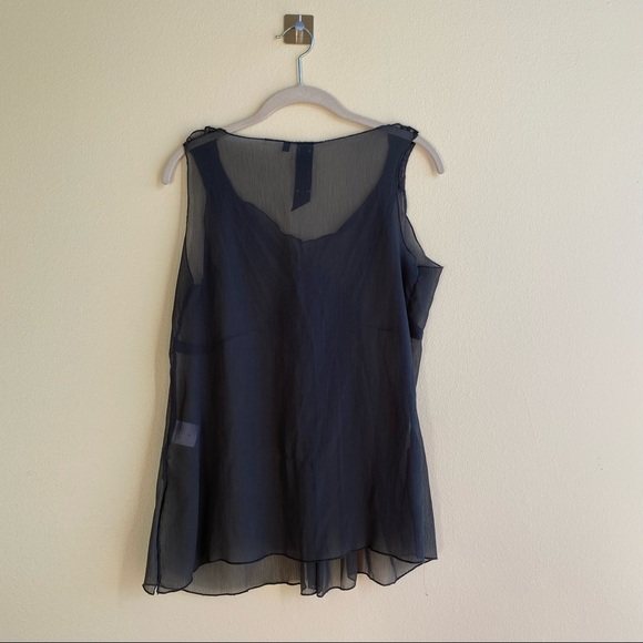 Andersen & Lauth Sheer Gray Chiffon Sleeveless Tank Sz 4 - Picture 2 of 15